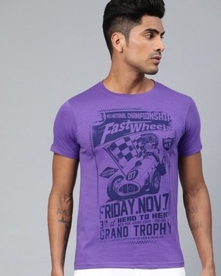 Shop Conditions Apply Purple Graphic T-Shirt-Front