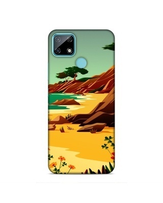 Shop CoversPanda Multicolor Premium Nature Beach Painting 3D Printed Hard Back Case for (Realme NARZO30A)-Front