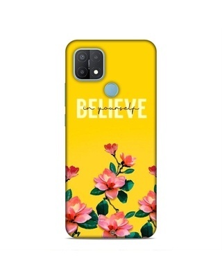 Shop CoversPanda Yellow Premium Believe in Yourself 3D Printed Hard Back Case for (Oppo A15)-Front
