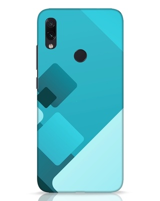 Shop Cyan Blocks Xiaomi Redmi Note 7 Pro Mobile Cover-Front