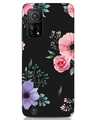 Shop Dark Florals Xiaomi Mi 10T Mobile Covers-Front