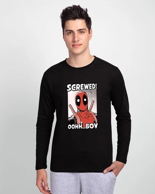 Shop Deadpool Screwed Full Sleeve T-Shirt-Front