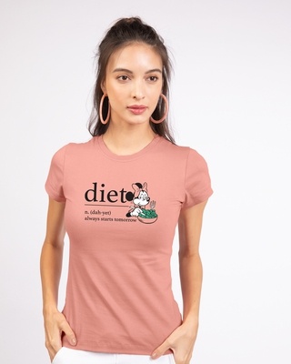 Shop Diet Minnie (DL) Half Sleeve T-shirt-Front