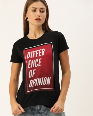 Shop Difference of Opinion Black Graphic Print T-Shirt-Front