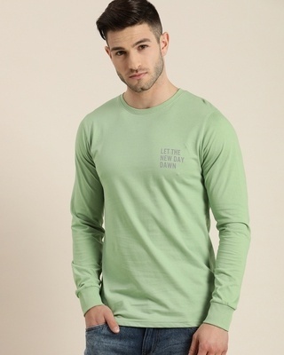 Shop Men's Green Graphic Printed T-shirt-Front