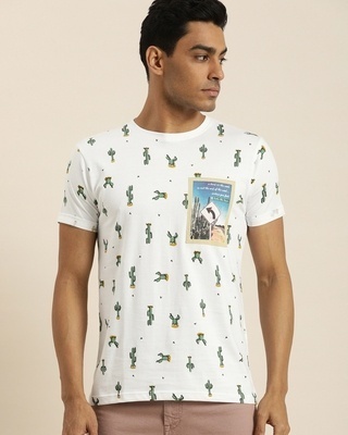 Shop Men's White Graphic Print T-shirt-Front