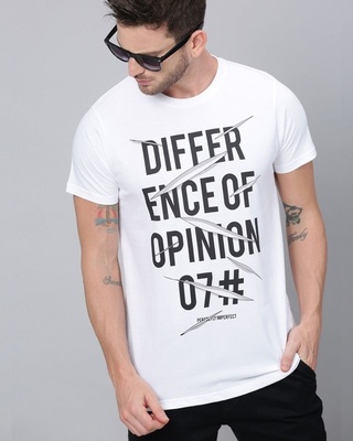 Shop Men's White Typography T Shirt-Front
