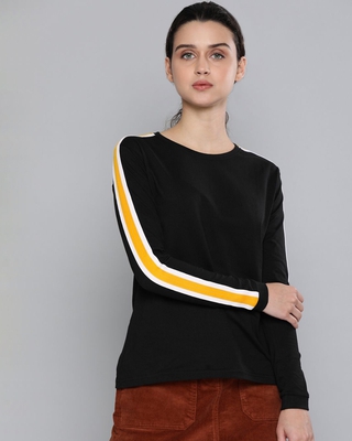 Shop Women's Black Solid T-Shirt-Front