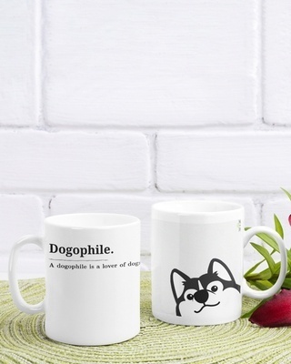Shop Dogophile Ceramic Mug (350ml, White, Single piece)-Front