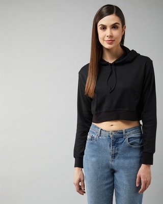 Shop Dolce Crudo Ever Mine Hooded Crop Top-Front