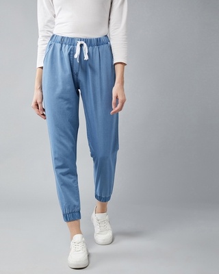 Shop Dolce Crudo Spark In Your Life Denim Joggers-Front