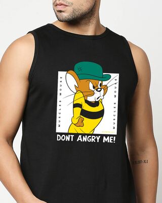 Shop Don't Angry Me! Round Neck Vest Black (TJL)-Front