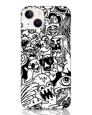 Shop Doodle Monsters Designer Hard Cover for iPhone 13-Front