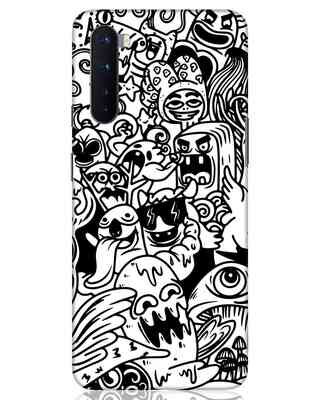 Shop Doodle Monsters OnePlus Nord Mobile Covers-Front