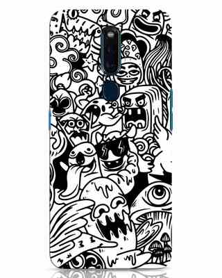 Shop Doodle Monsters Oppo F11 Pro Mobile Cover-Front