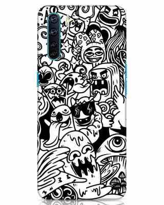 Shop Doodle Monsters Oppo F15 Mobile Cover-Front