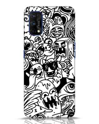 Shop Doodle Monsters Realme 7 Pro Mobile Covers-Front