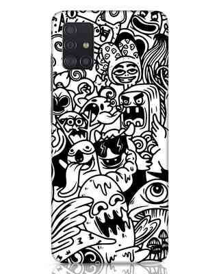 Shop Doodle Monsters Samsung Galaxy A51 Mobile Cover-Front