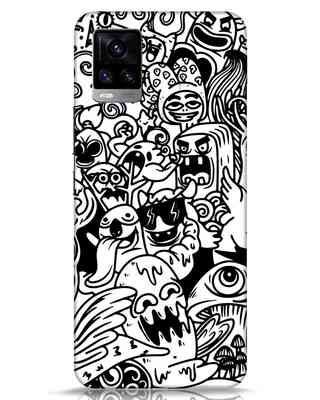 Shop Doodle Monsters Vivo V20 Mobile Covers-Front