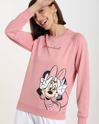 Shop Dusty Pink Plus Size Fashion Sweatshirts-Front