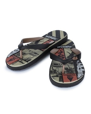 Shop Ego Shoes Men Grey Printed Synthetic Slippers & Flip Flops-Front