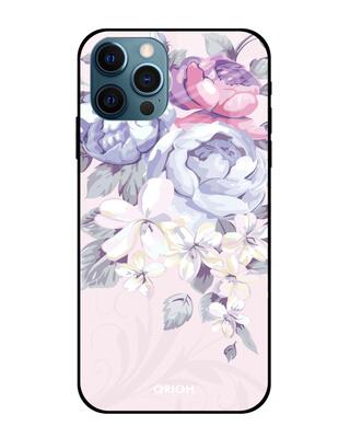 Shop Qrioh iPhone 12 Pro Max Elegant Floral Glass case-Front