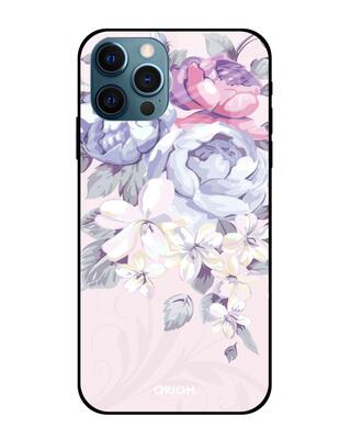 Qrioh iPhone 12 Pro Elegant Floral Glass case