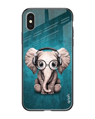 Shop Elephant Printed Silicon Glass Cover For Apple iPhone XS Max (Light Weight, Impact Resistant)-Front