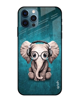 Shop Elephant Printed Silicon Glass Cover For iPhone 12 Pro Max (Light Weight, Impact Resistant)-Front