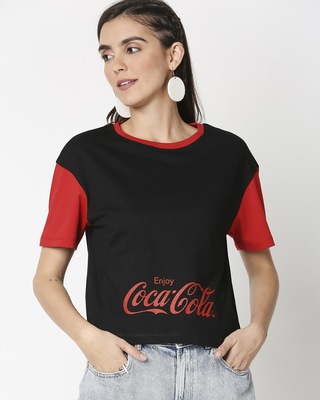 Shop Enjoy Coca-Cola Raglan Short Top-Front
