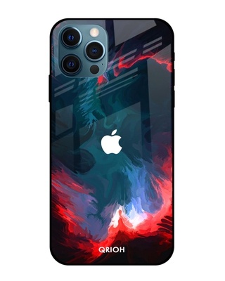 Shop Flames Printed Silicon Glass Cover For iPhone 12 Pro Max (Light Weight, Impact Resistant)-Front