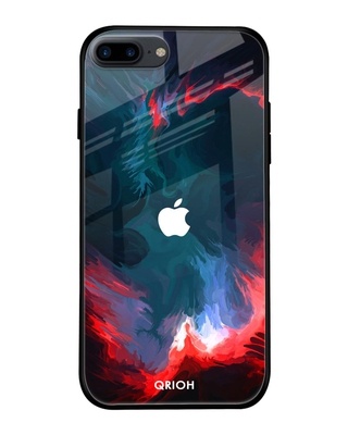Shop Flames Printed Silicon Glass Cover For iPhone 8 Plus (Light Weight, Impact Resistant)-Front