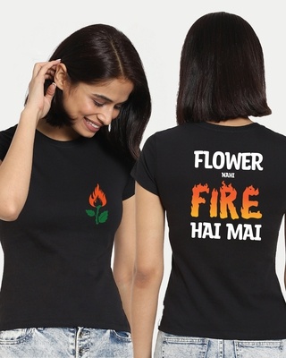 Shop Flower Nhi Fire Hai 2.0 Hai Half Sleeve T-shirt-Front