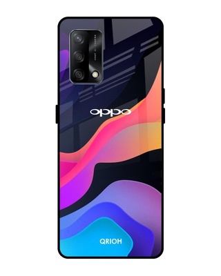 Shop Fluid Printed Premium Glass Cover for Oppo F19 (Shock Proof, Lightweight)-Front