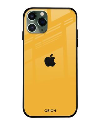 Shop Qrioh iPhone 11 Pro Max Fluorescent Yellow Glass case-Front