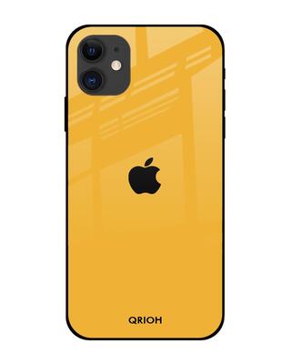 Shop Qrioh iPhone 12 mini Fluorescent Yellow Glass case-Front