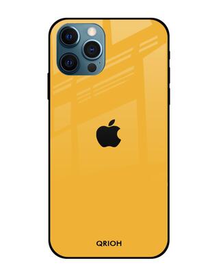 Shop Qrioh iPhone 12 Pro Max Fluorescent Yellow Glass case-Front