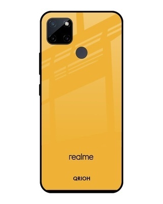 Shop Fluorescent Yellow Premium Glass Cover for Realme C21Y (Shockproof, Light Weight)-Front