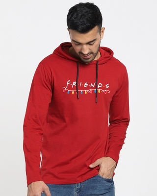 Shop Friends lights logo Men's Printed Full Sleeve Hoodie T-shirt-Front