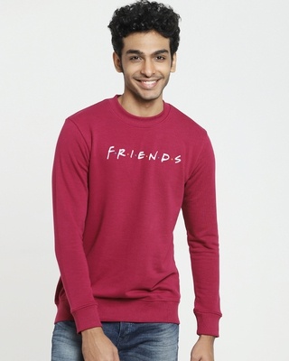 Shop Burgundy Friends Logo (FRL) Sweatshirt-Front