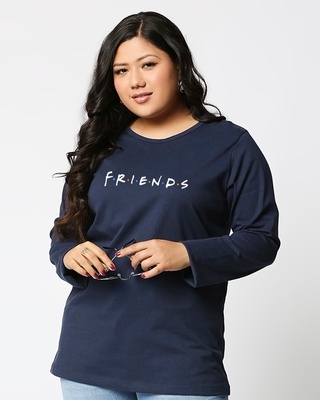 Shop Friends logo (FRL) Women's Full Sleeves T-shirt Plus Size-Front