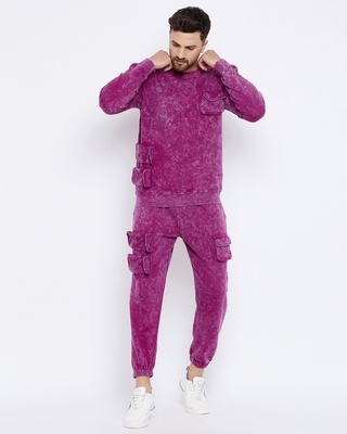 Shop Fugazee Men's Mangeta Printed Oversized Tracksuit-Front
