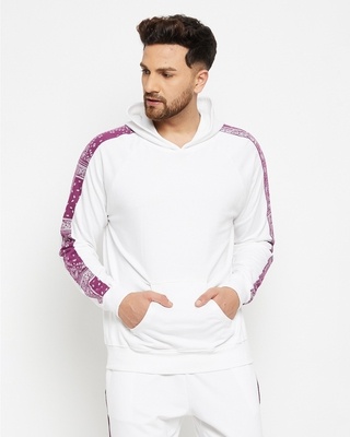 Shop Men's White Oversized Paisely Taped Sweatshirt-Front