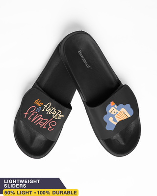 1500~Leather Sliders with Lettering Logo and Velcro Closure main image 1