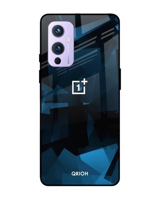 Shop Geometric Printed Premium Glass Cover For OnePlus 9 (Shock Proof, Impact Resistant)-Front