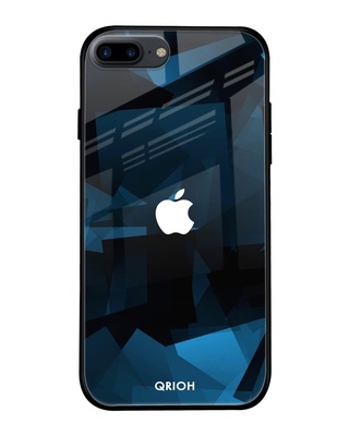 Shop Geometric Printed Silicon Glass Cover For iPhone 8 Plus (Light Weight, Impact Resistant)-Front