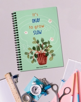 Shop Green Its Okay To Grow Slow Notepad-Front