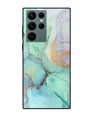 Shop Marble Printed Premium Glass Cover for Samsung Galaxy S22 Ultra 5G (Shock Proof, Lightweight)-Front