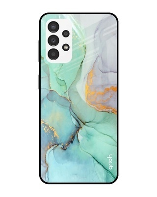 Shop Green Marble Printed Premium Glass Cover for Samsung Galaxy A13 (Shockproof, Light Weight)-Front