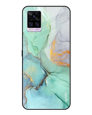 Shop Marble Printed Premium Glass Cover for Vivo V20 (Shock Proof, Lightweight)-Front
